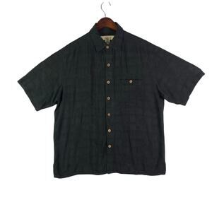 ISLAND REPUBLIC Black Casual Dress Button Front Shirt Men’s Size L